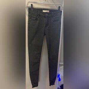 Redial Premium Denim Collection. Med/high rise Raw Hem Black Super Stretch. US26